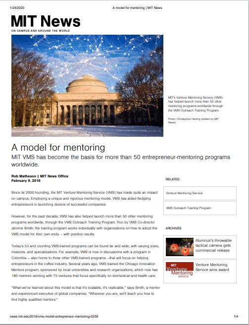 MIT News Article Thumbnail Model for Mentoring 2016